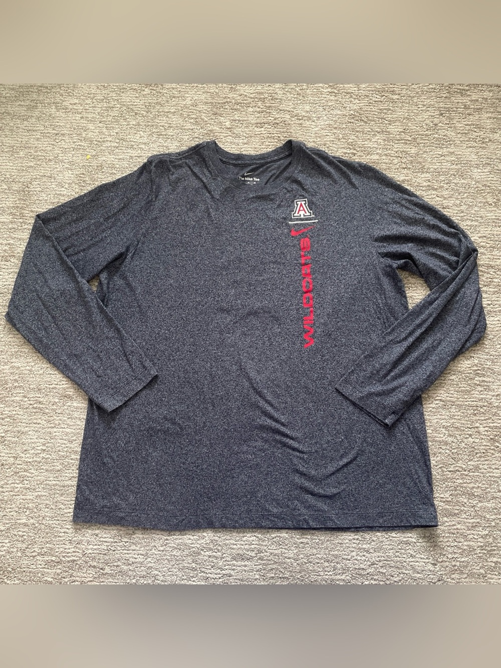 Arizona Wildcats Nike Long Sleeve Shirt Men's Size XL Heathered Blue Graphic
